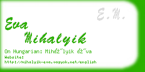 eva mihalyik business card